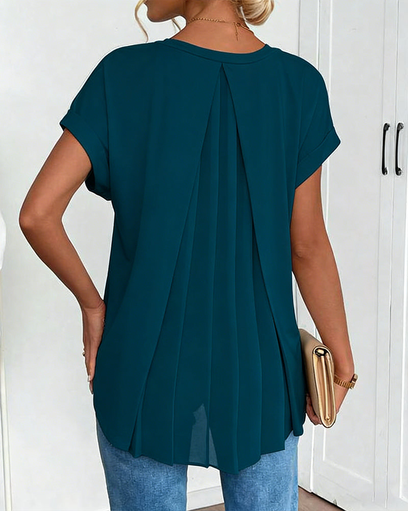 Casual T-Shirt Met Geplooide Achterkant | Navando 