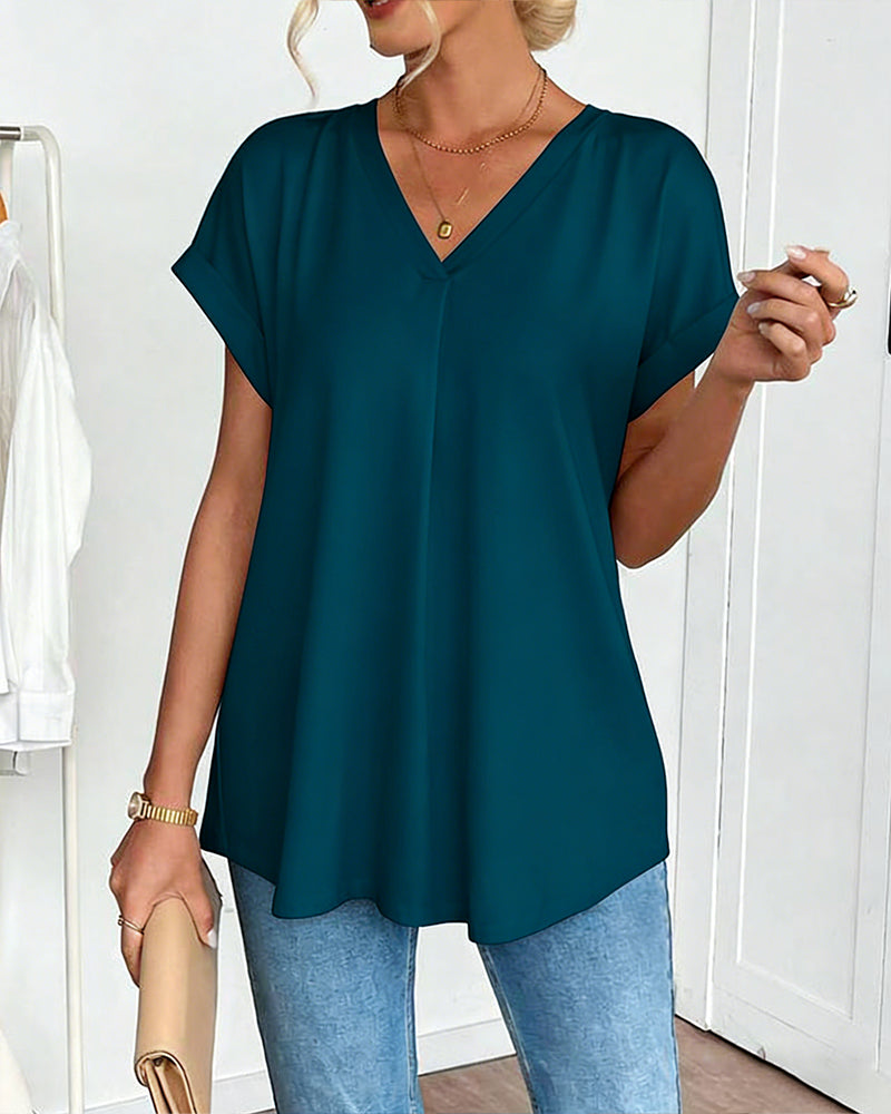 Casual T-Shirt Met Geplooide Achterkant | Navando 