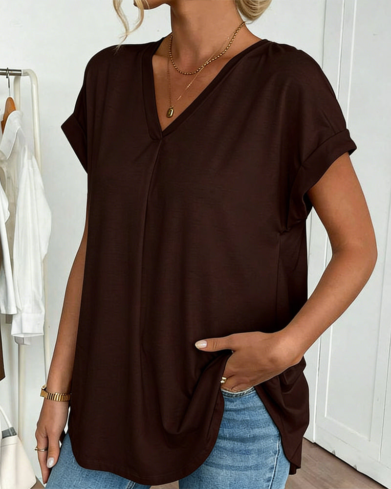 Casual T-Shirt Met Geplooide Achterkant | Navando 