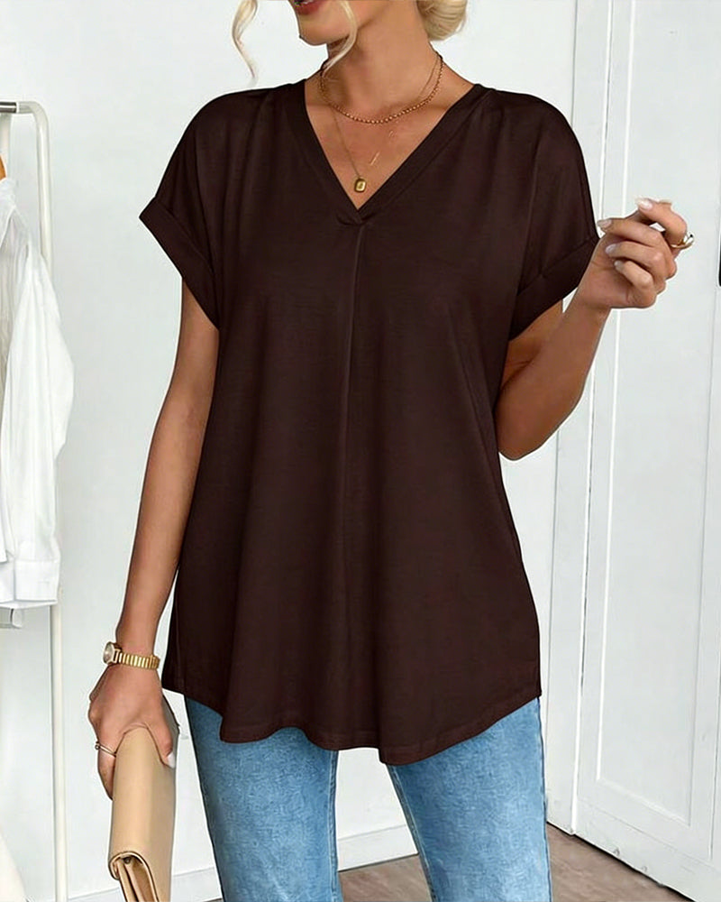 Casual T-Shirt Met Geplooide Achterkant | Navando 
