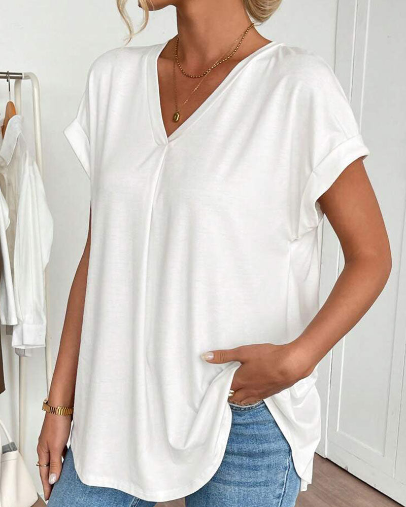 Casual T-Shirt Met Geplooide Achterkant | Navando 