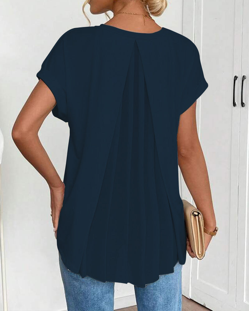 Casual T-Shirt Met Geplooide Achterkant | Navando 