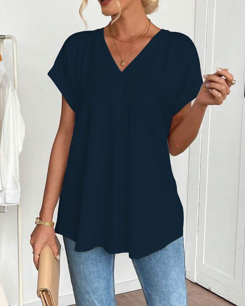 Casual T-Shirt Met Geplooide Achterkant | Navando 
