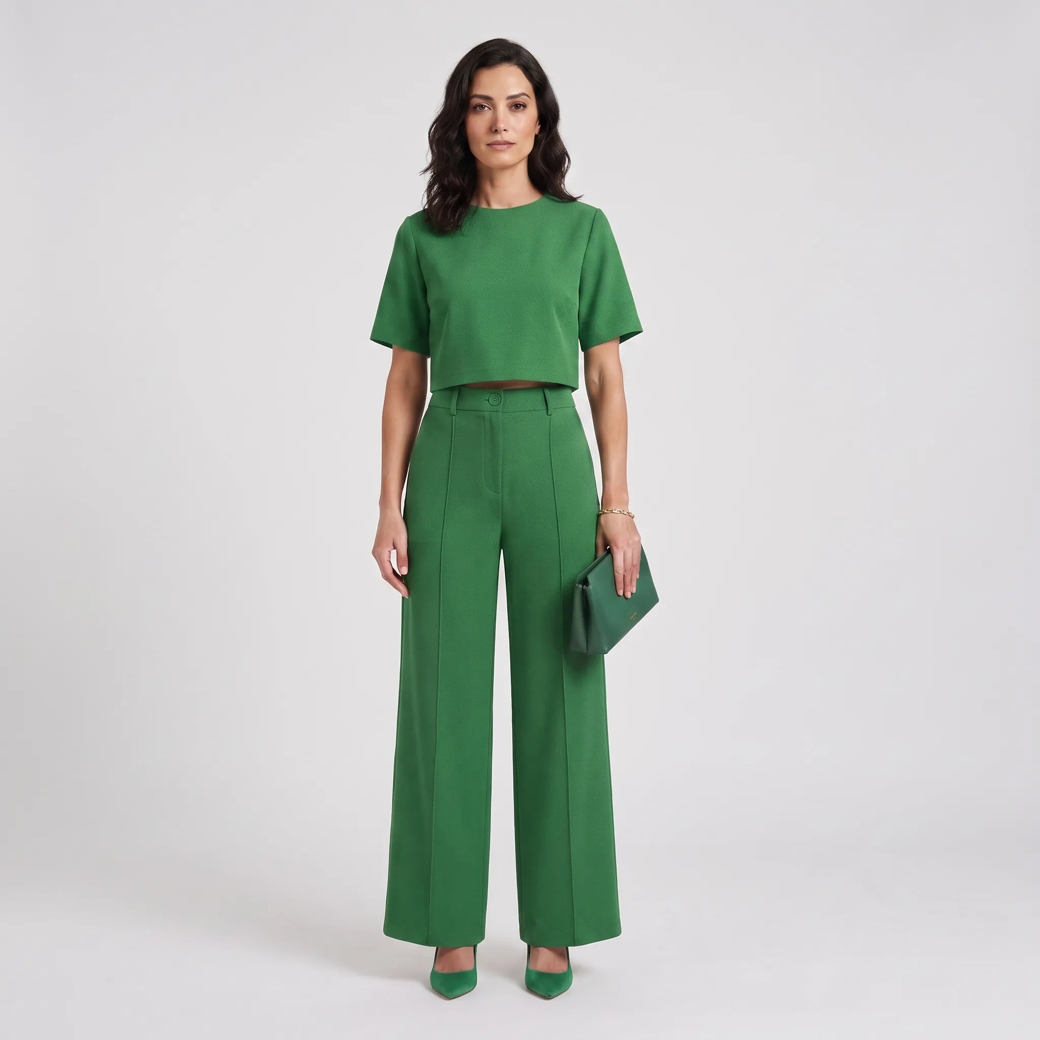 Casual Tweedelige Set Met Wijde Pijpen | Navando 