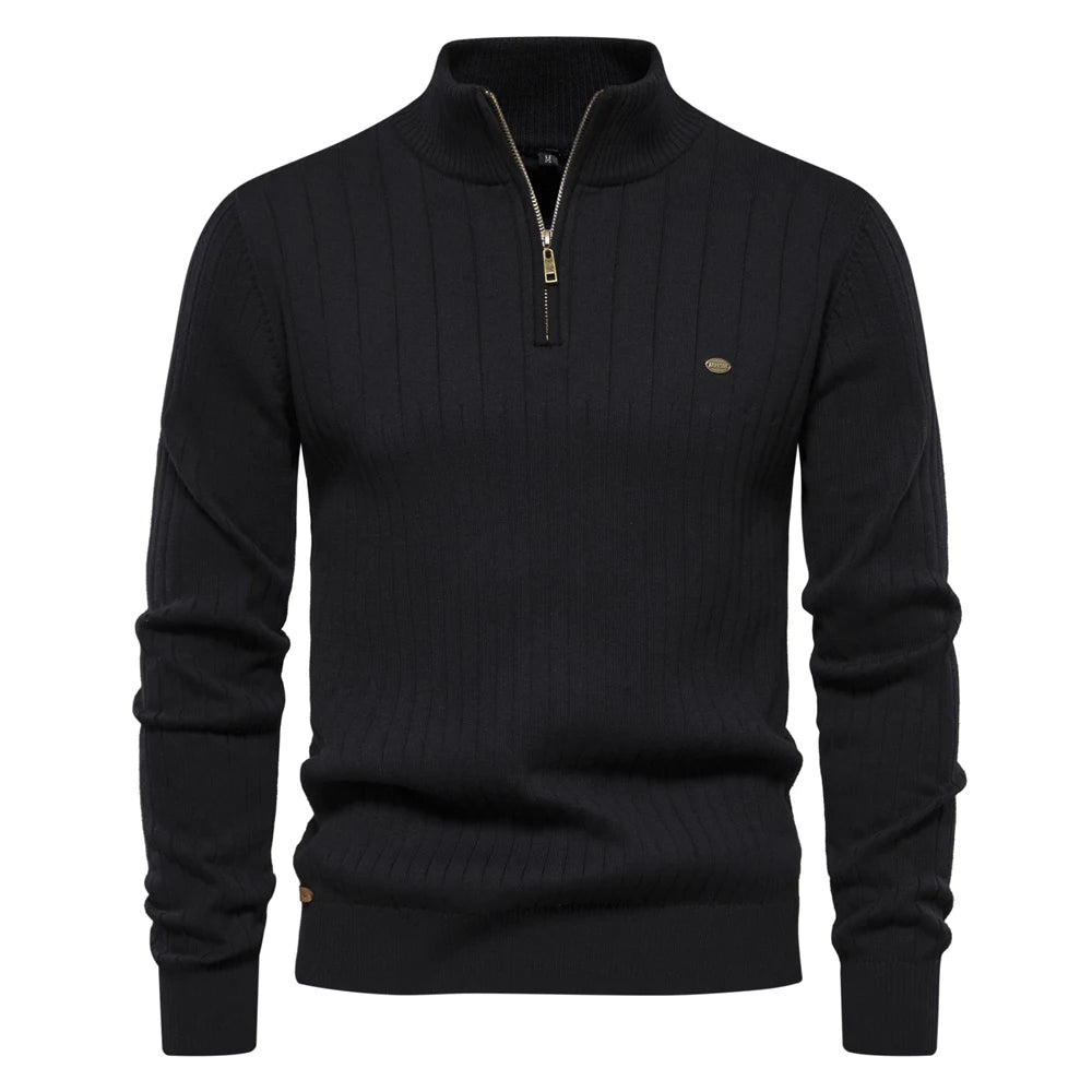 Casual | Rits pullover trui met staande kraag 7