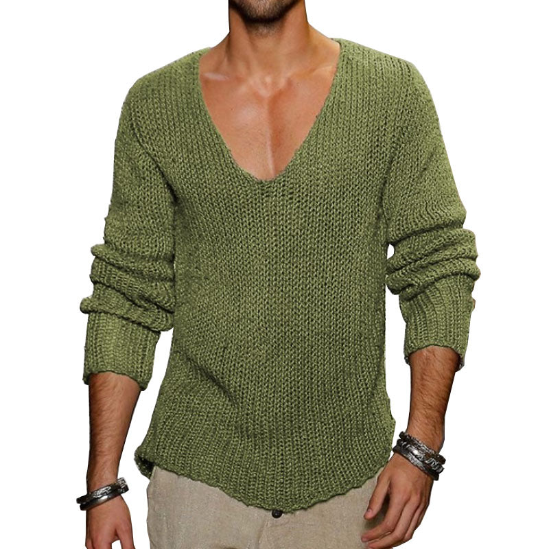 Casual | Zachte gebreide V-hals trui 1