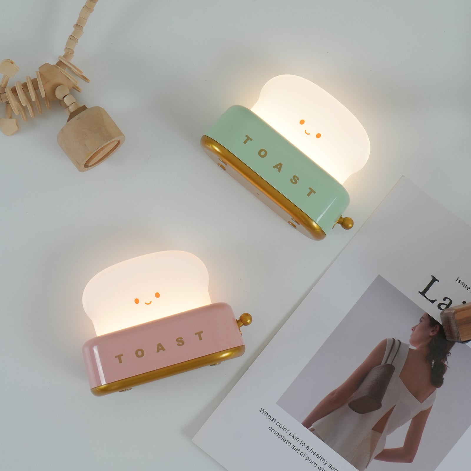 Charmante nachtlamp | Broodroosterontwerp met instelbare helderheid 7