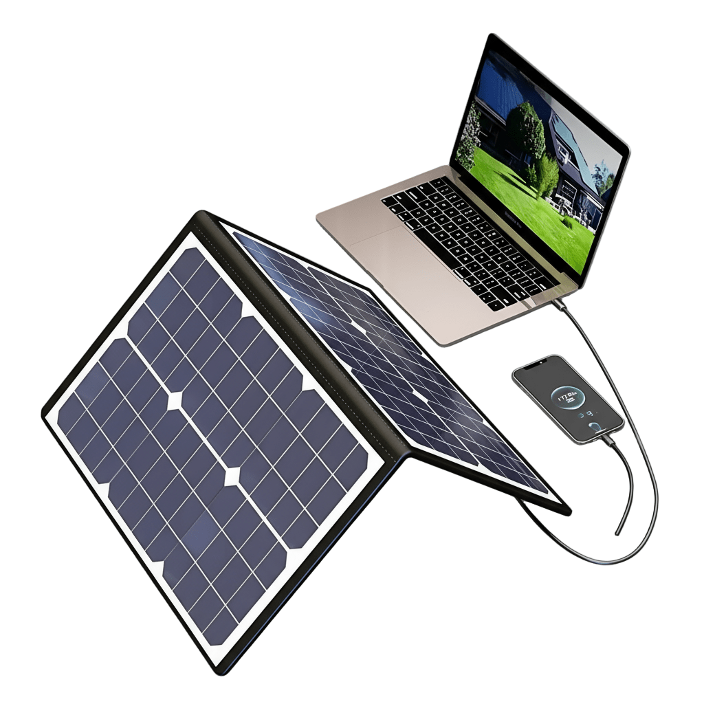 Compact Opvouwbaar Zonnepaneel Met Meerdere Poorten | Navando