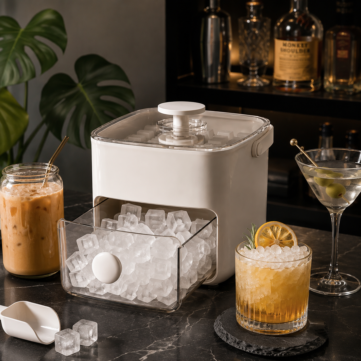 Compacte Ijsblokjesmaker voor IJskoffie en Cocktails | Navando