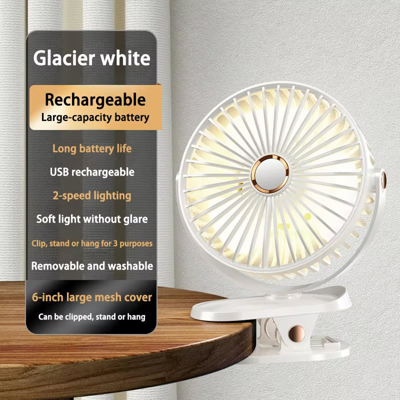 Compacte Oplaadbare Klemventilator | Navando 