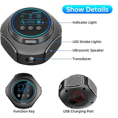 Compacte Ultrasone Ongedierteverjager Met Digitaal Display | Navando