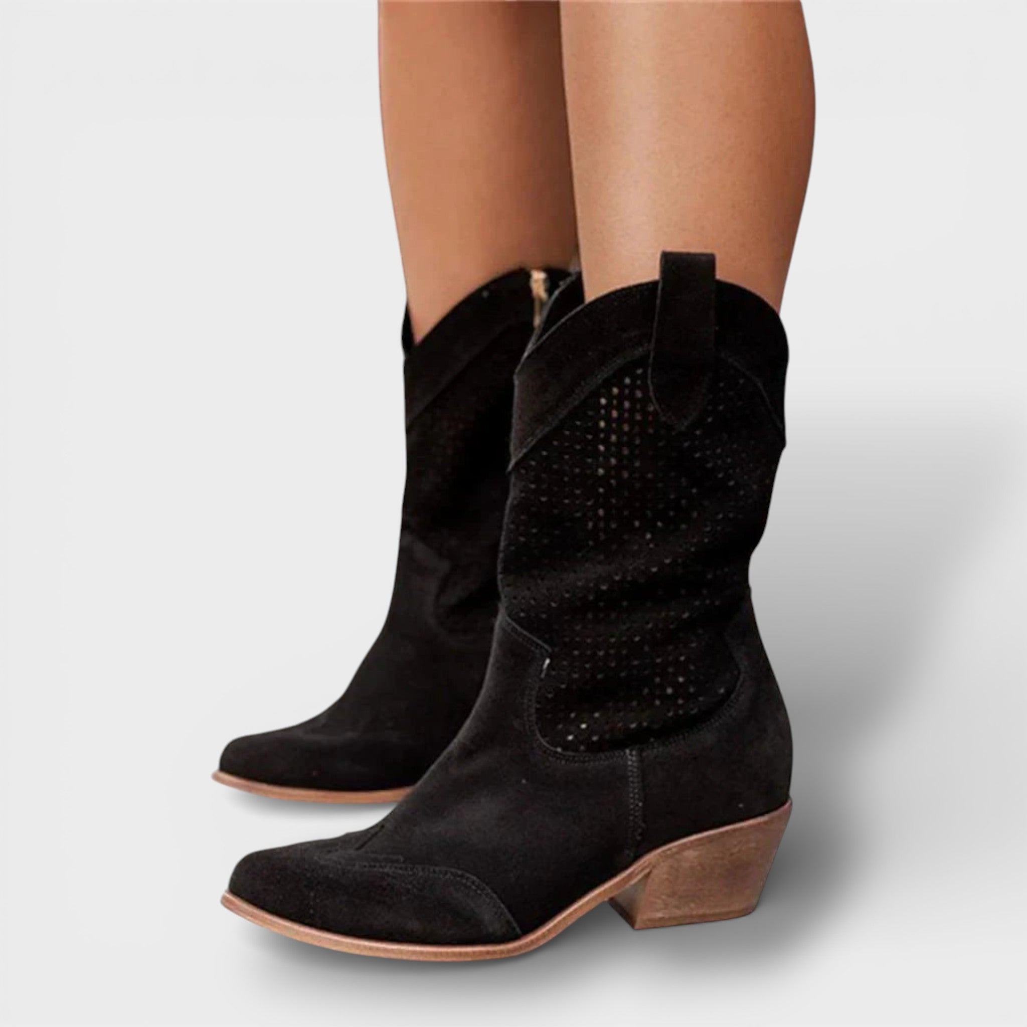 Cowboylaarzen | Zwarte cowboylaarzen met ritssluiting en elegante westernlook 2