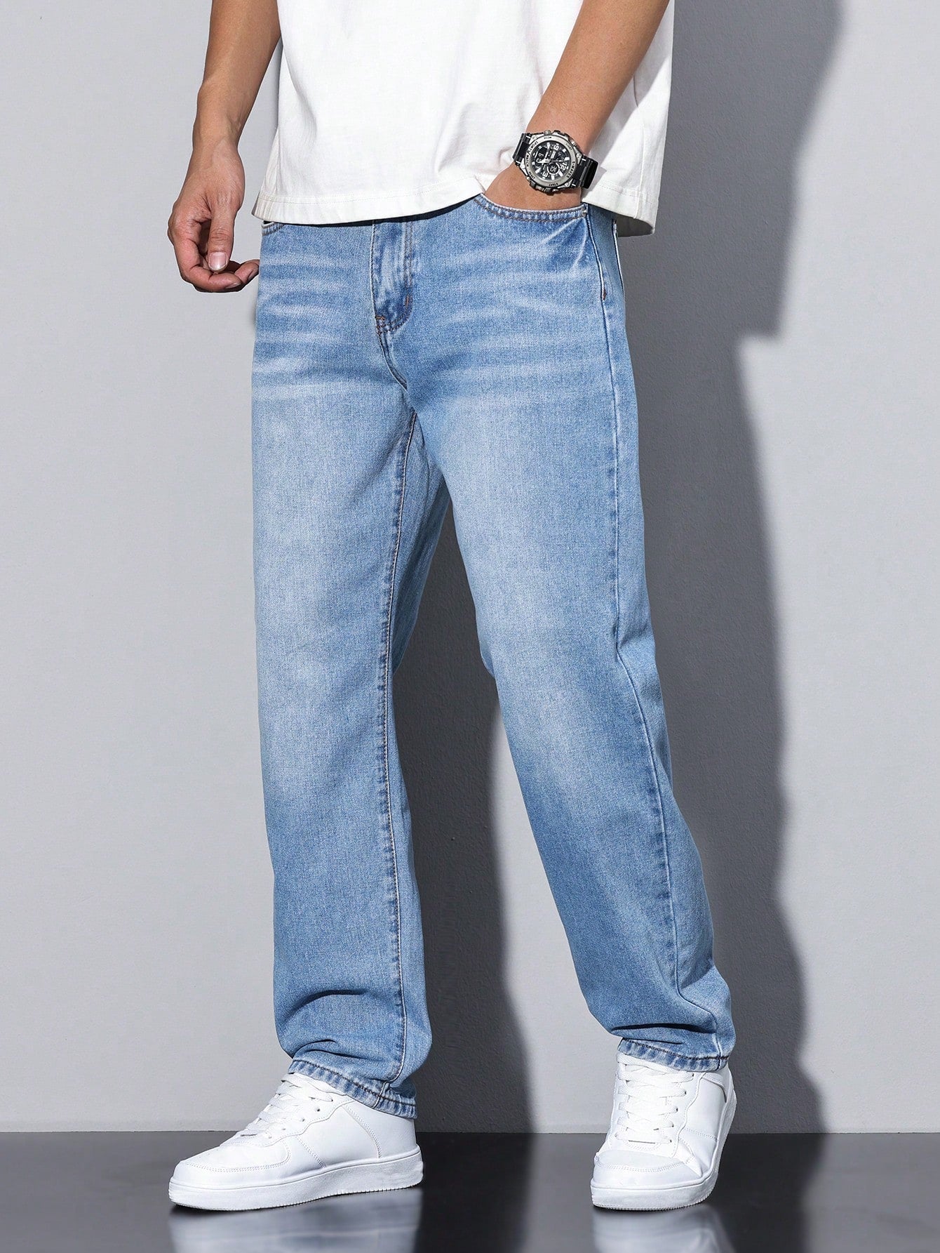 Daan | Losse pasvorm katoenmix jeans 6