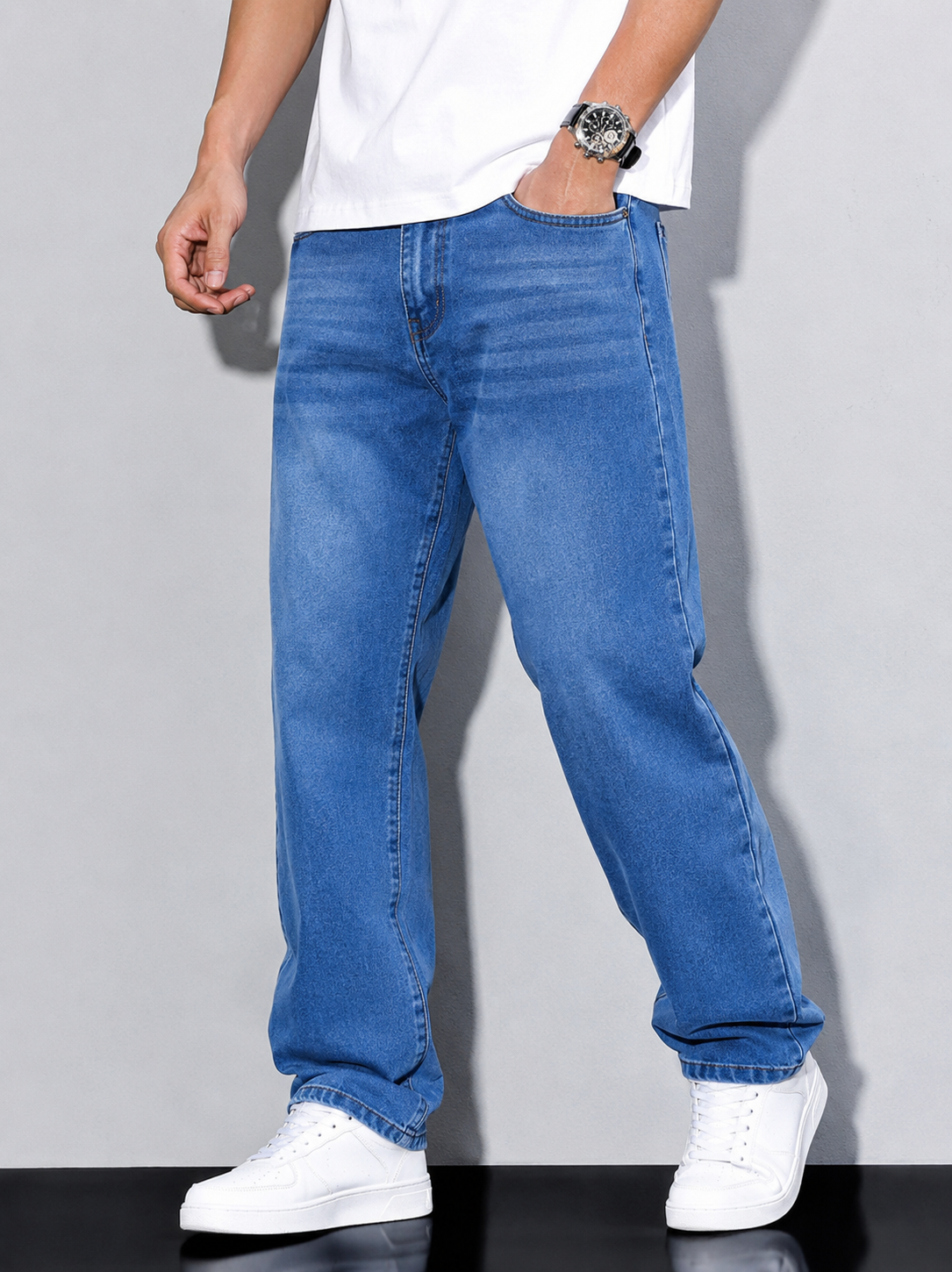 Daan | Losse pasvorm katoenmix jeans 6
