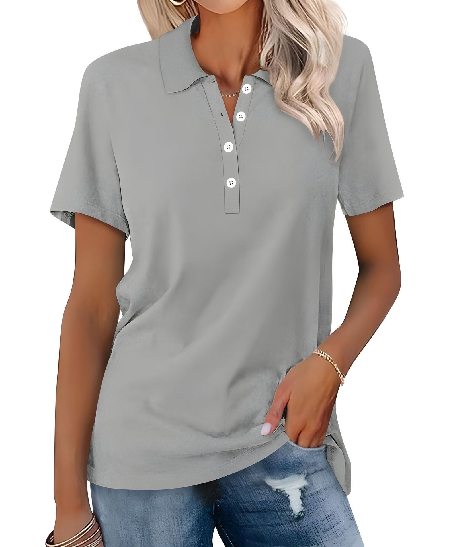 Dames Poloshirt Met Korte Mouwen | Navando 