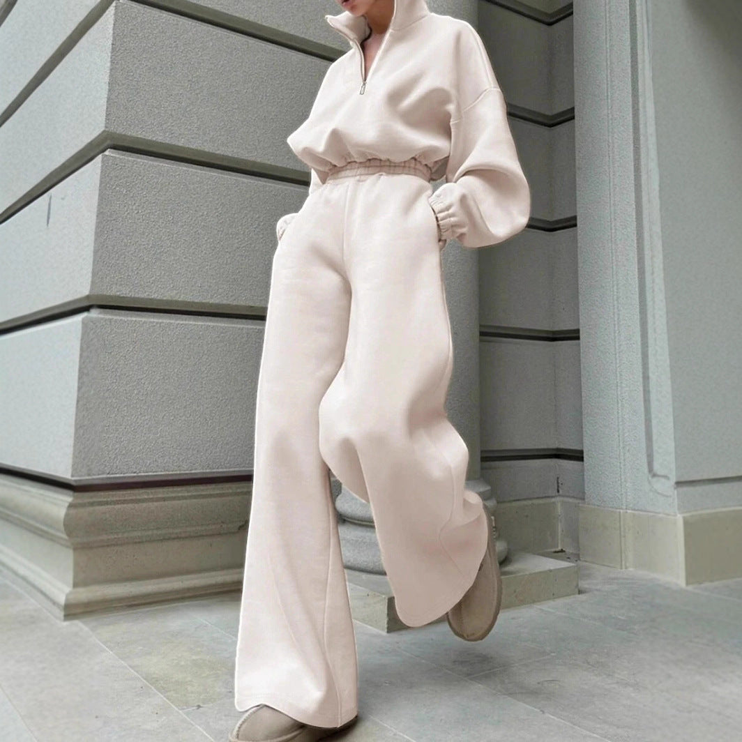 Dames | Halve rits pullover met zachte stof 1