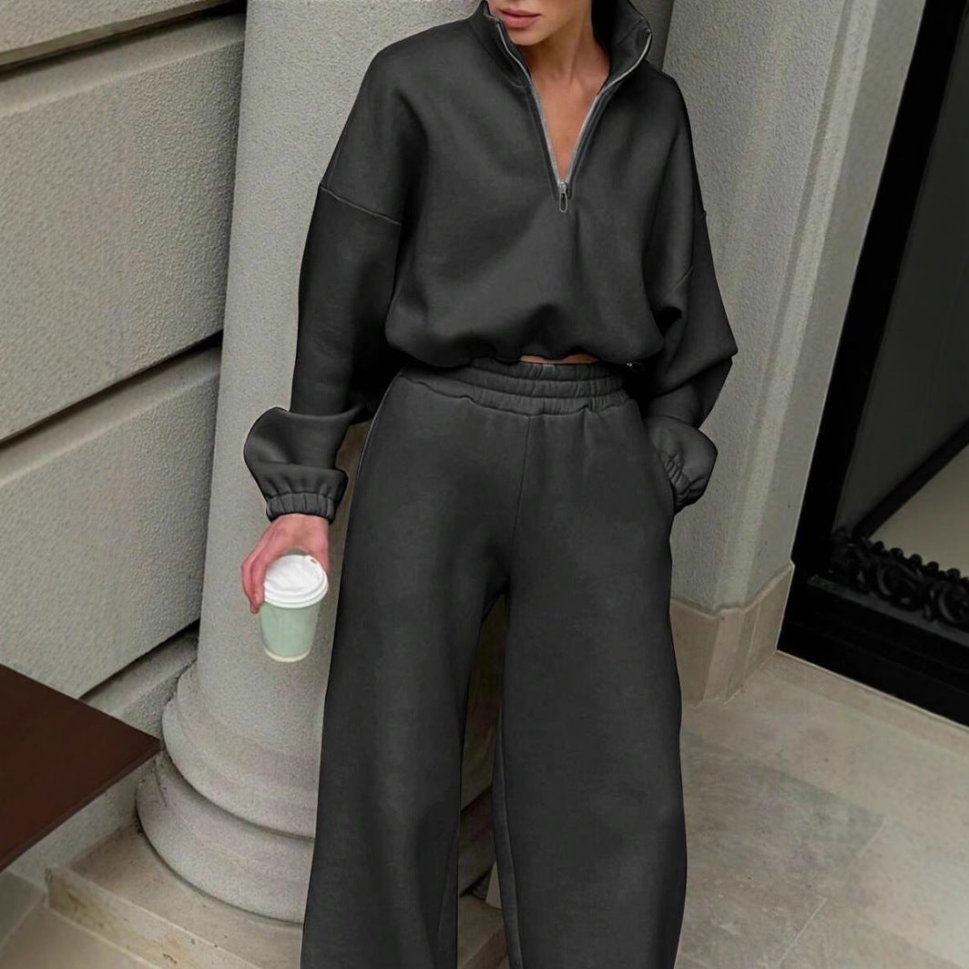 Dames | Halve rits pullover met zachte stof 2