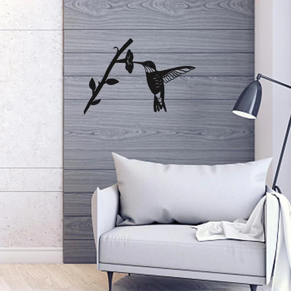 Decoratieve Zwarte Vogelvormige Wanddecoratie | Navando