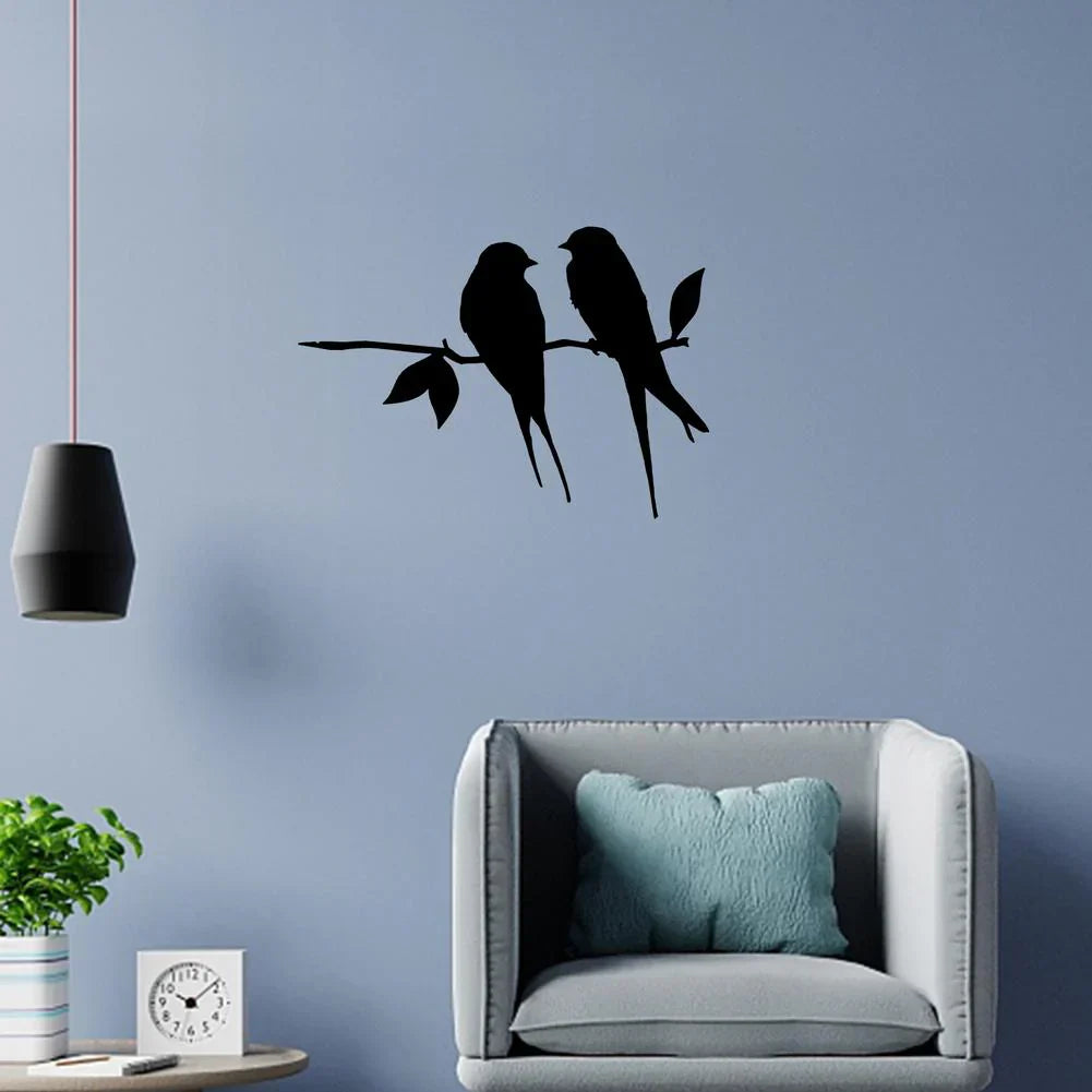 Decoratieve Zwarte Vogelvormige Wanddecoratie | Navando