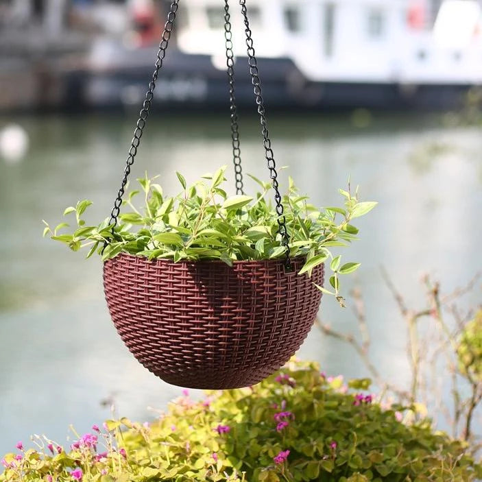 Decoratieve gevlochten hangmand | Natuurlijke charme, weerbestendig materiaal 2