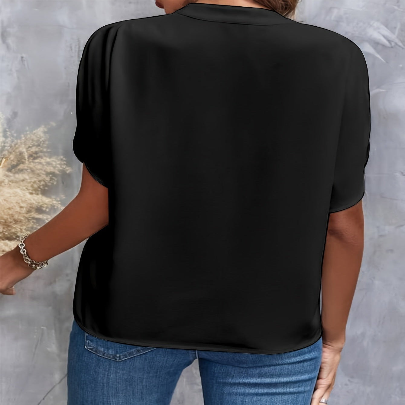 Marilou - Blouse met Korte Mouwen en V-Hals voor Dames