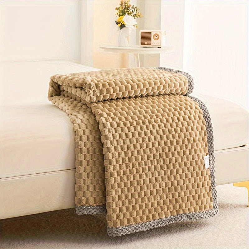 Diede | Gebreide Plaid Met Modern Ruitpatroon