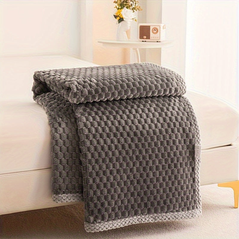 Diede | Gebreide Plaid Met Modern Ruitpatroon