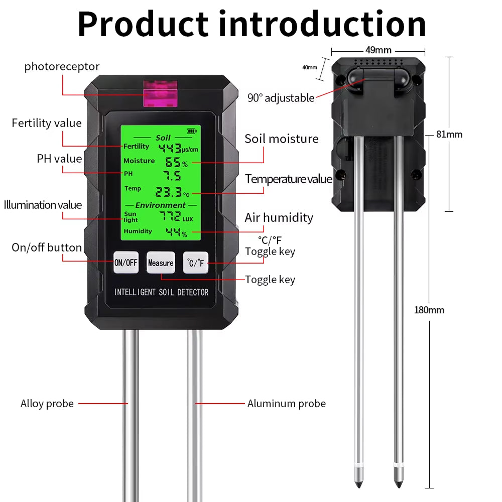 Digitale 6-In-1 Bodemtester | Navando 