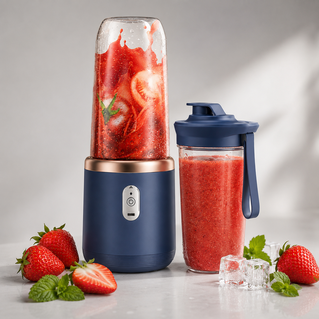 Draagbare Blender Met Twee Bekers | Navando