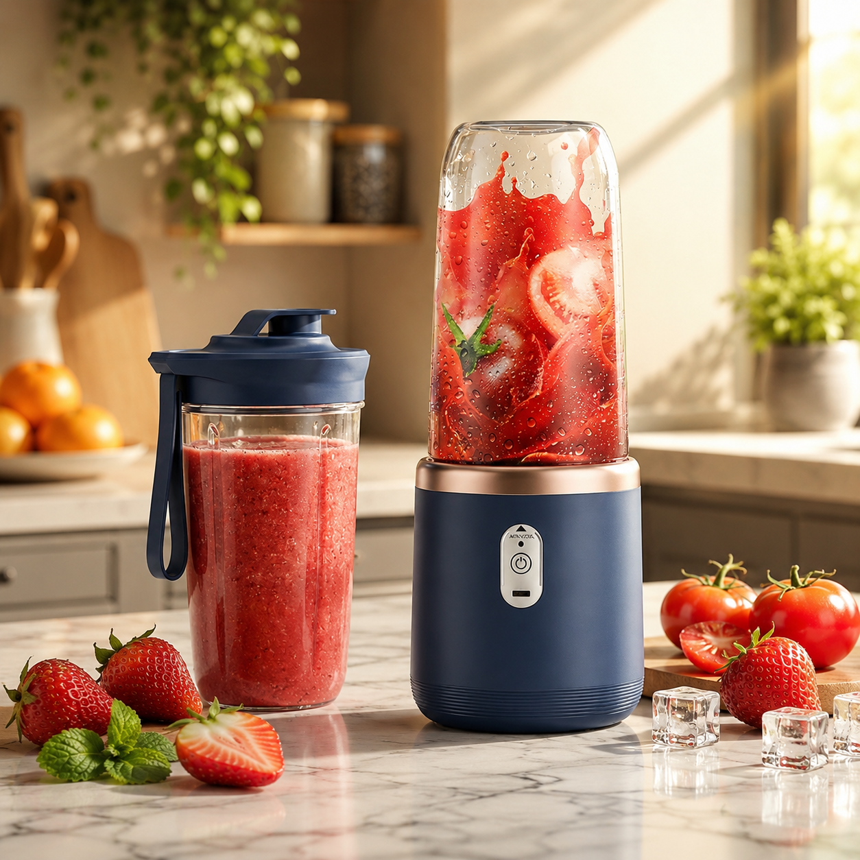 Draagbare Blender Met Twee Bekers | Navando