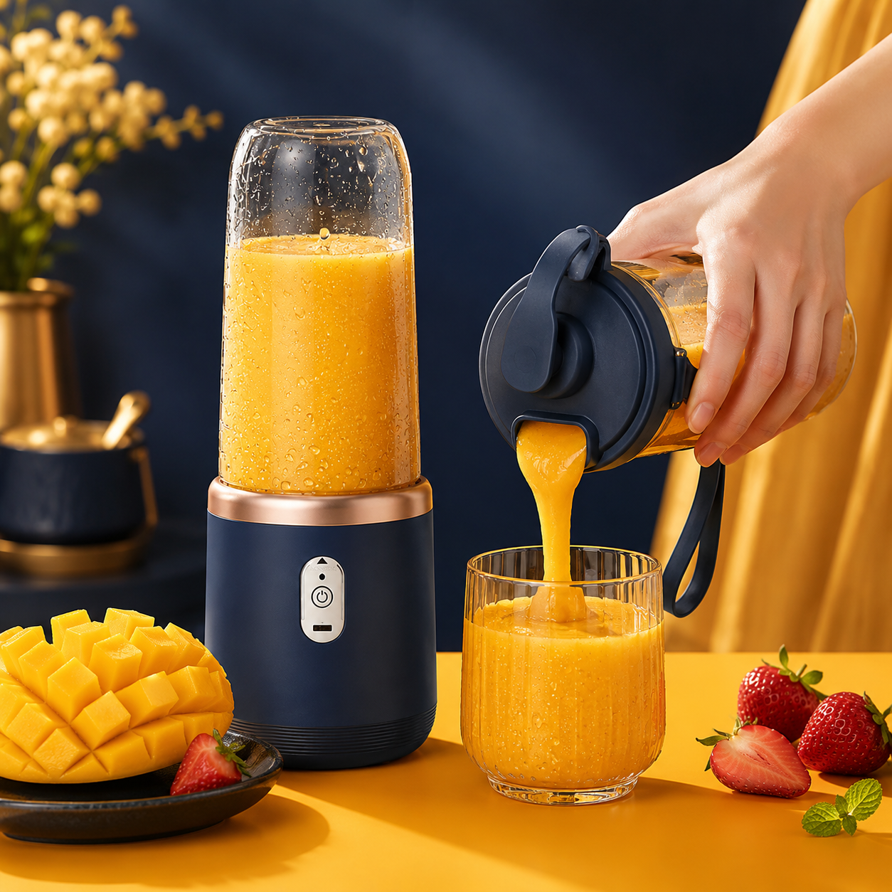 Draagbare Blender Met Twee Bekers | Navando