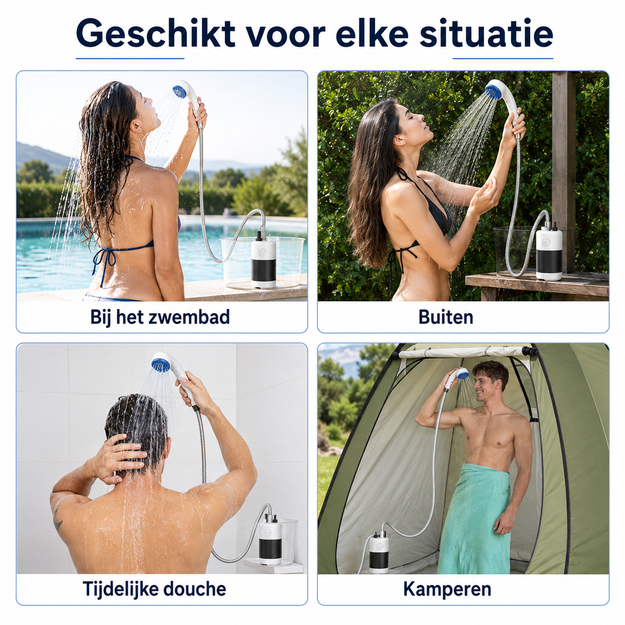 Draagbare Campingdouche Met Dompelpomp | Navando 