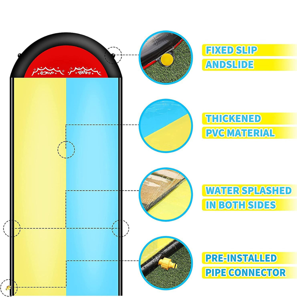 Dubbele Opblaasbare Buikschuifbaan | Navando 