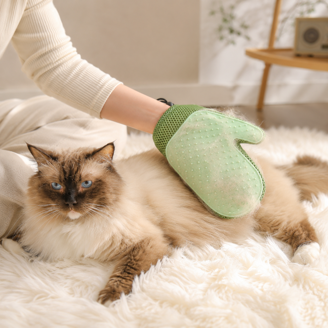 Dubbelzijdige Verzorgingshandschoen Voor Katten | Navando
