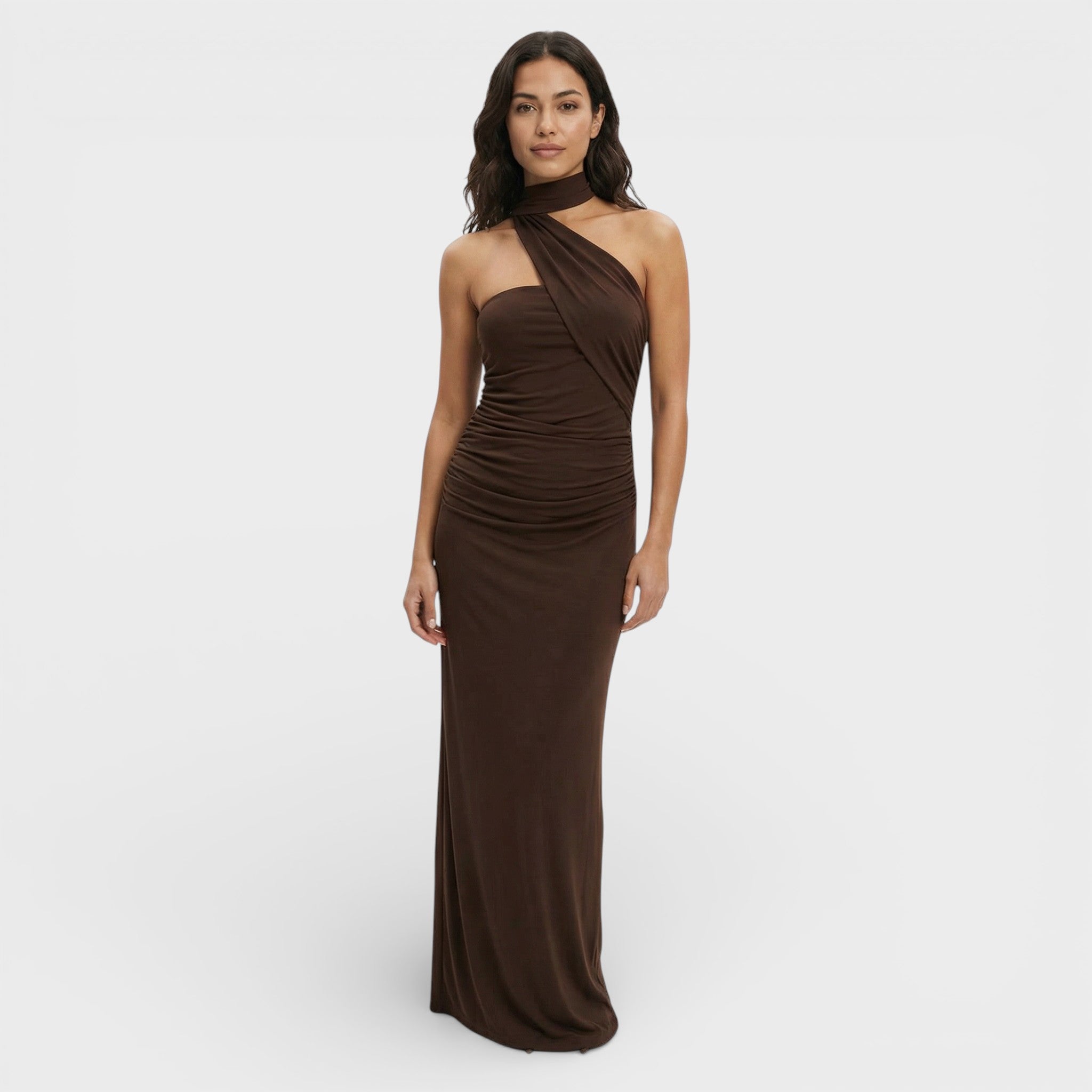 Elegant | Halter maxi jurk met ruches 10