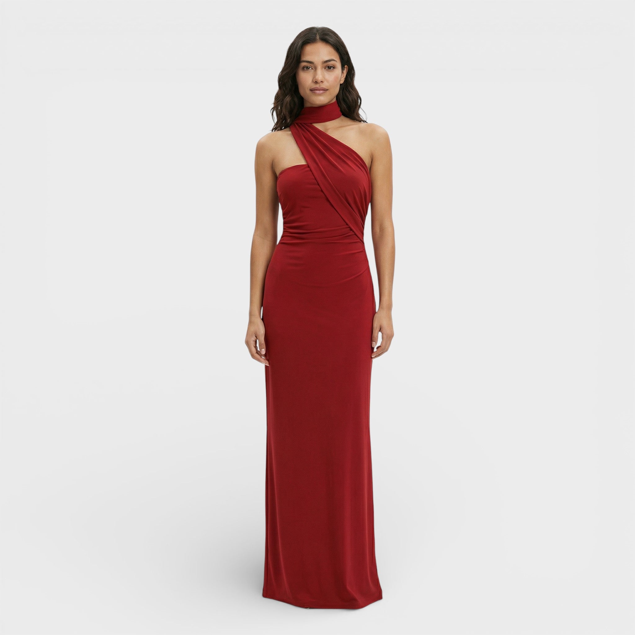 Elegant | Halter maxi jurk met ruches 11