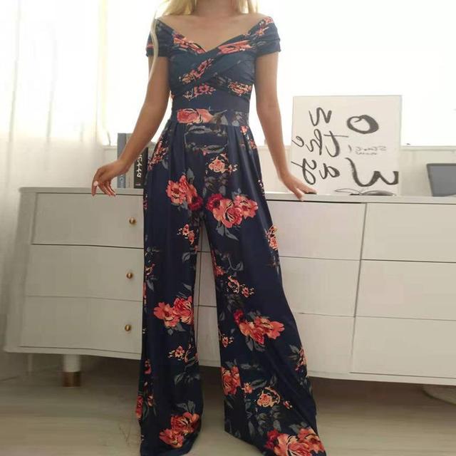 Sapphira - Maxi Jumpsuit V-Hals en Off-Shoulder voor Dames