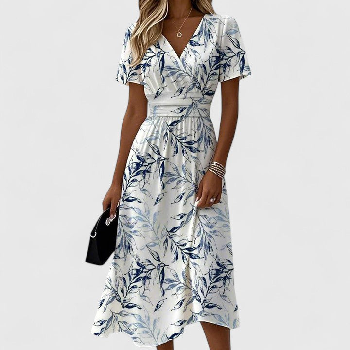 Elegante Damesjurk Met Botanische Print | Navando 