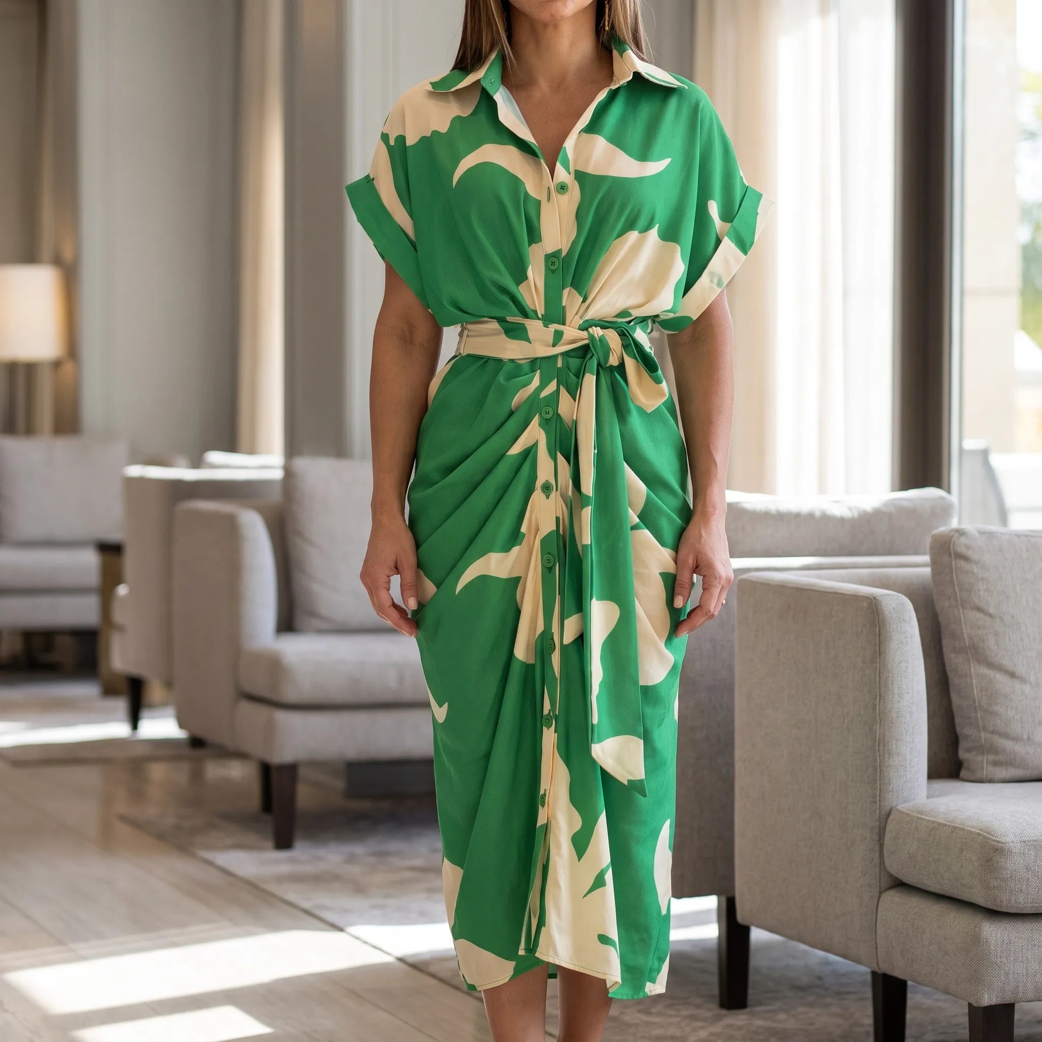 Elegante Damesjurk Met Opvallende Print | Navando 