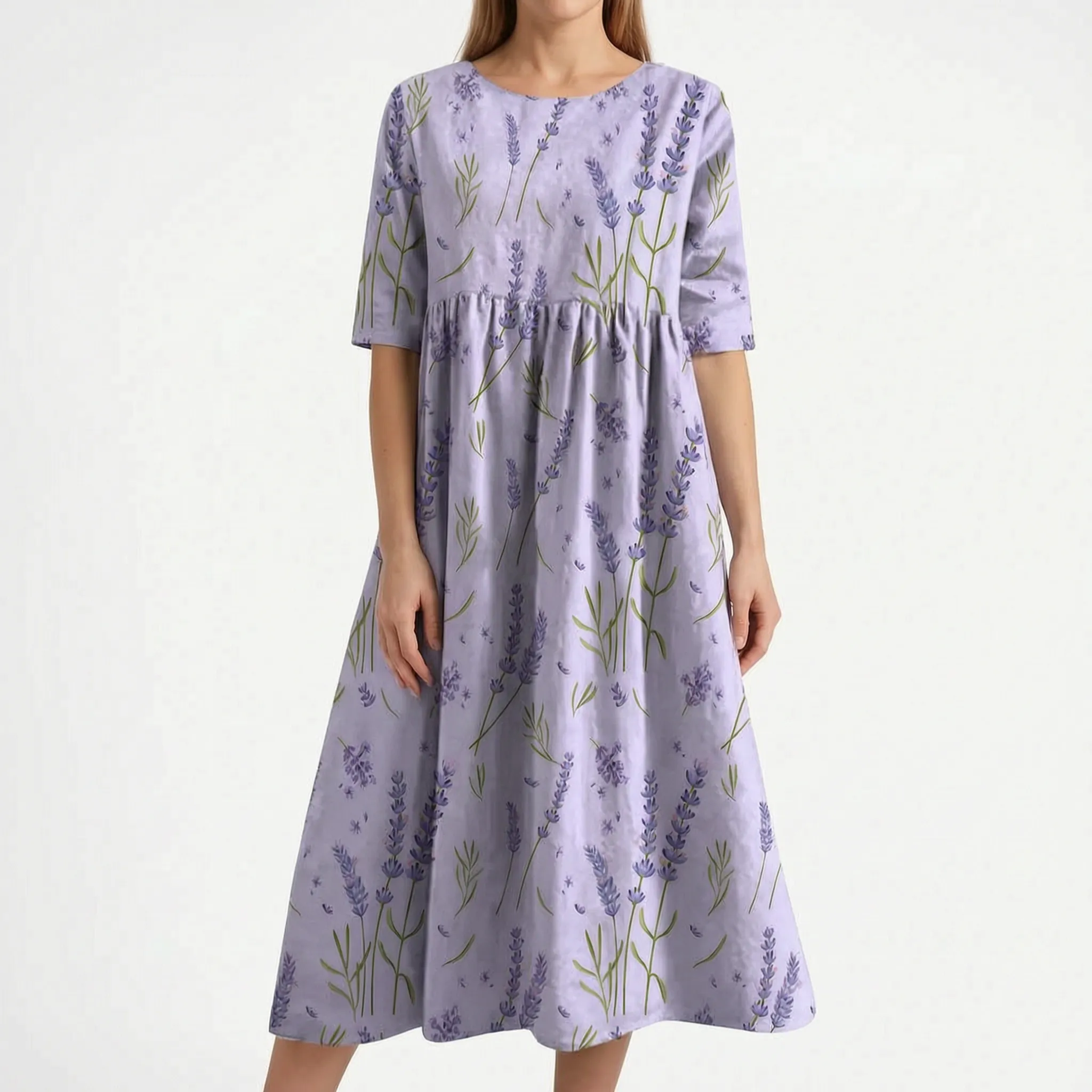 Elegante Damesjurk Met Verfijnd Bloemenpatroon | Navando 