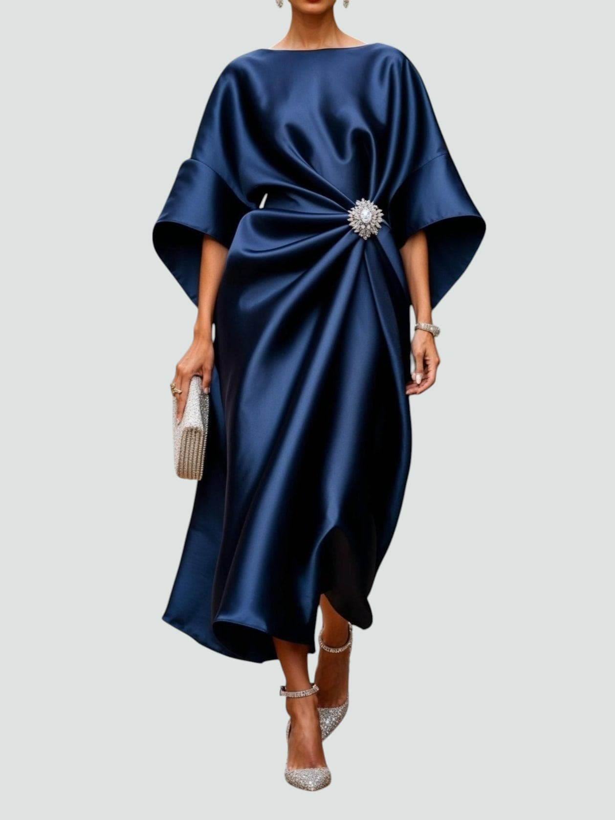 Elegante Gedrapeerde Avondjurk | Navando 
