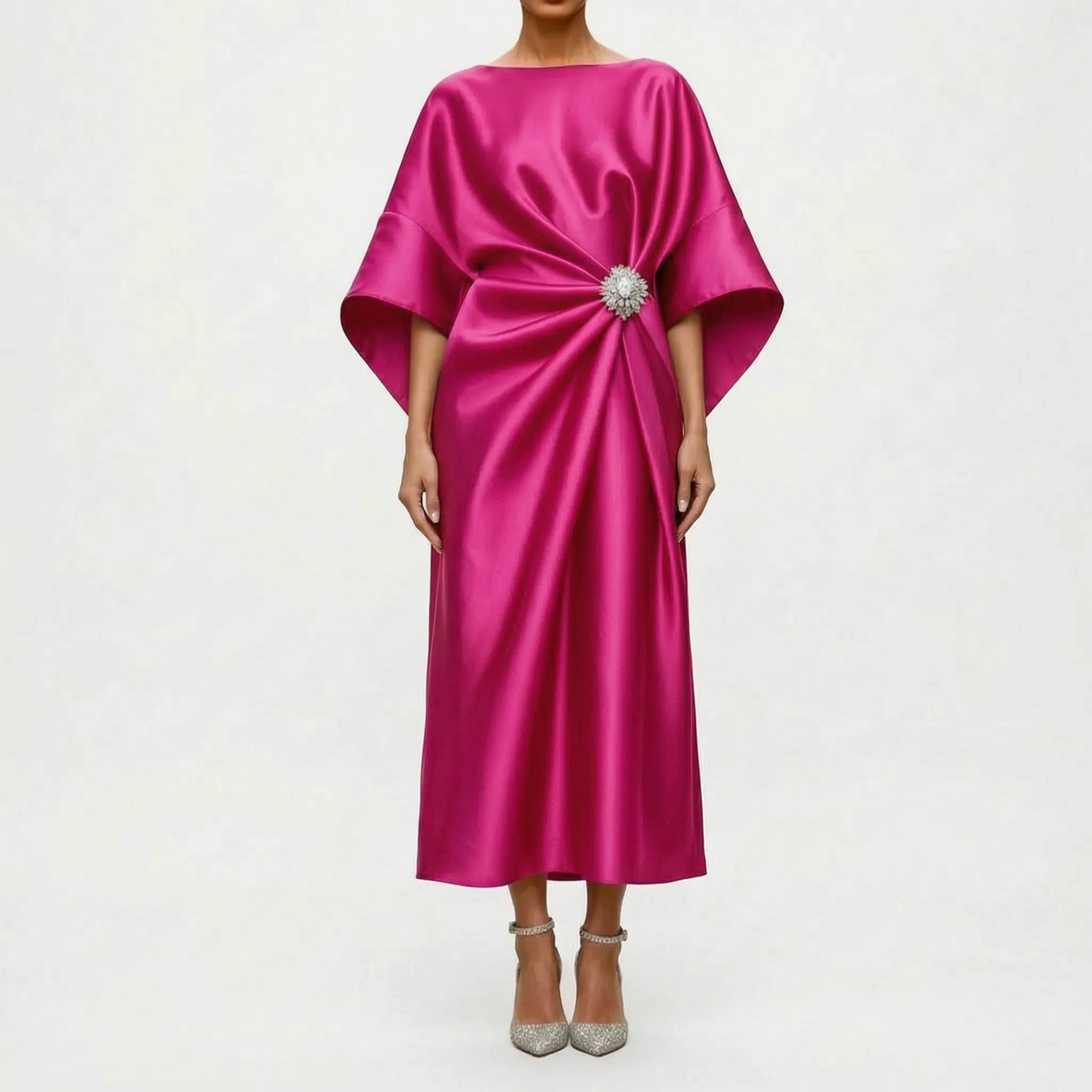Elegante Gedrapeerde Avondjurk | Navando 