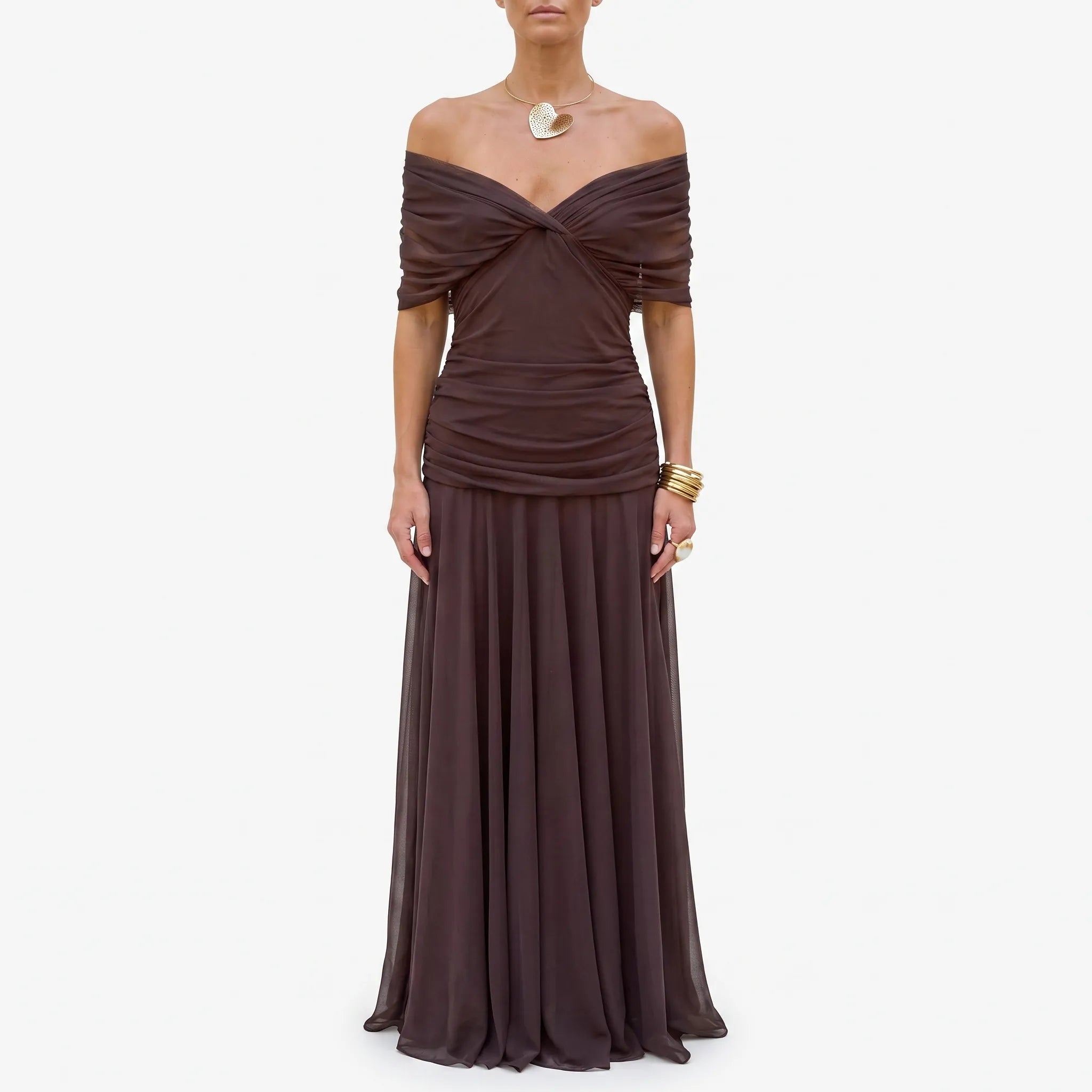 Elegante Geplooide Avondjurk | Navando 