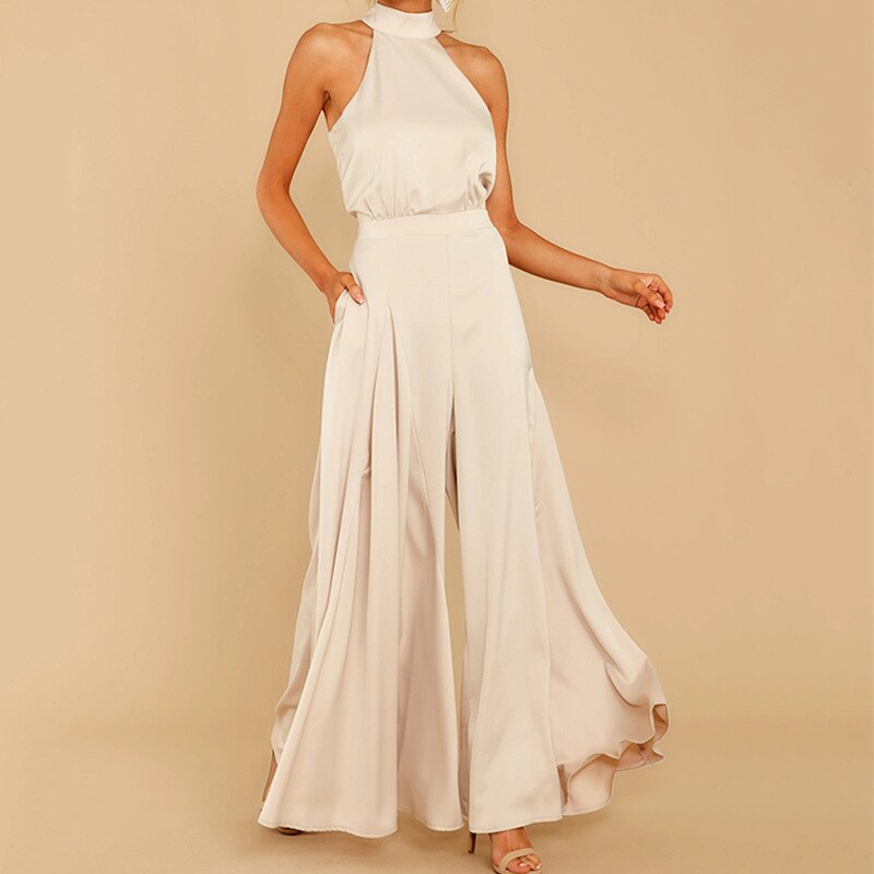 Elegante Jumpsuit Met Halternek | Navando