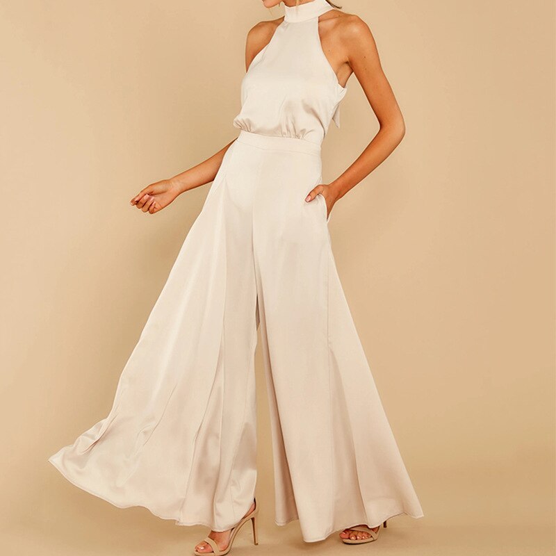 Elegante Jumpsuit Met Halternek | Navando