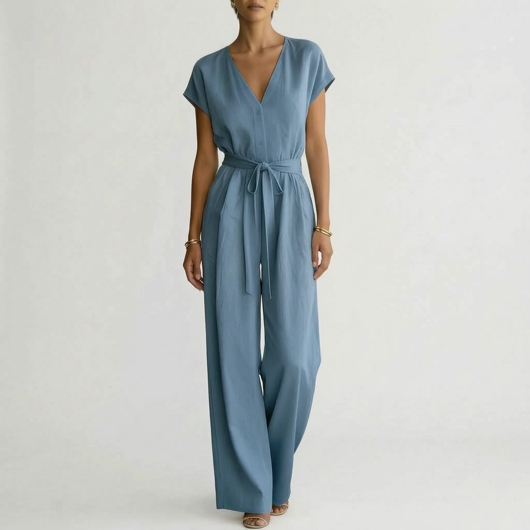 Elegante Jumpsuit Met Wijde Pijpen | Navando 