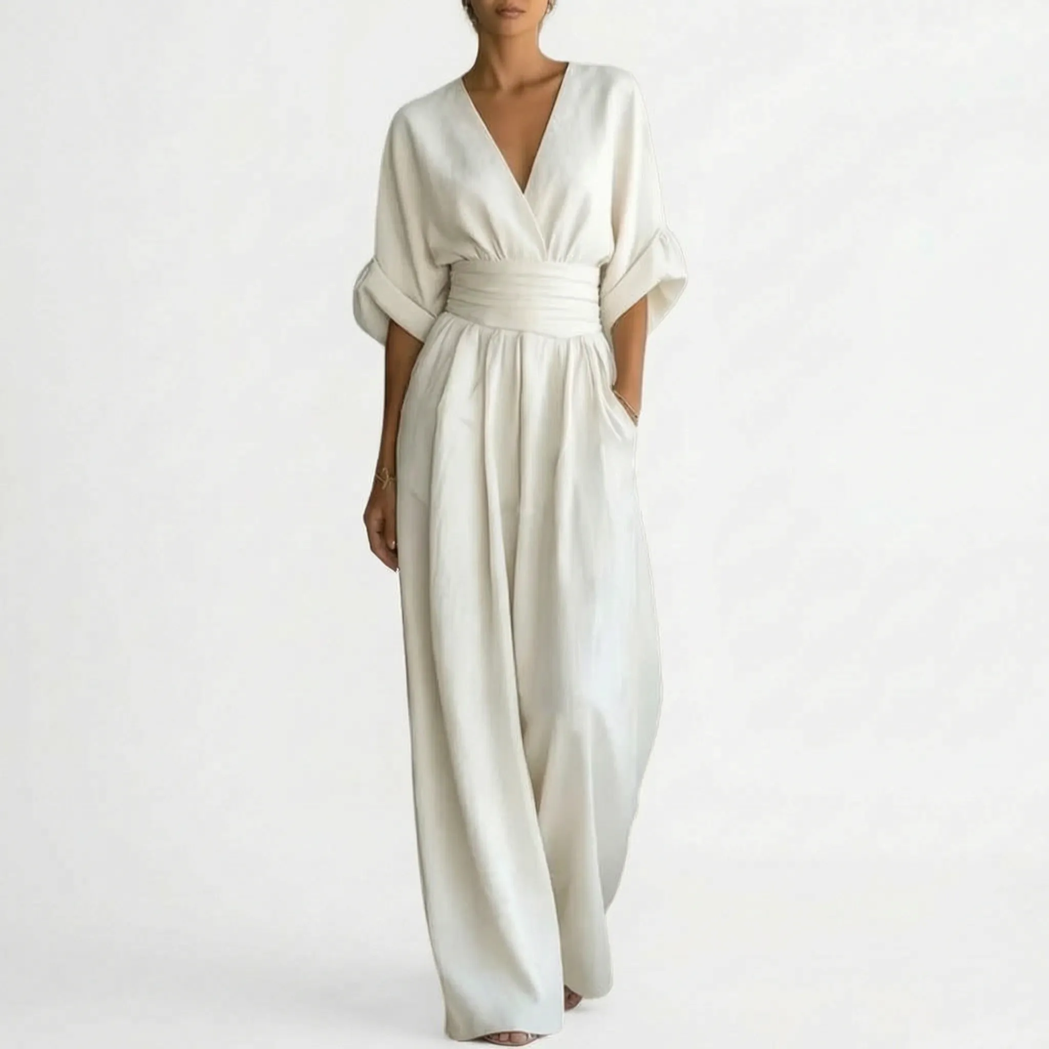 Elegante Jumpsuit Met Wijde Pijpen | Navando 