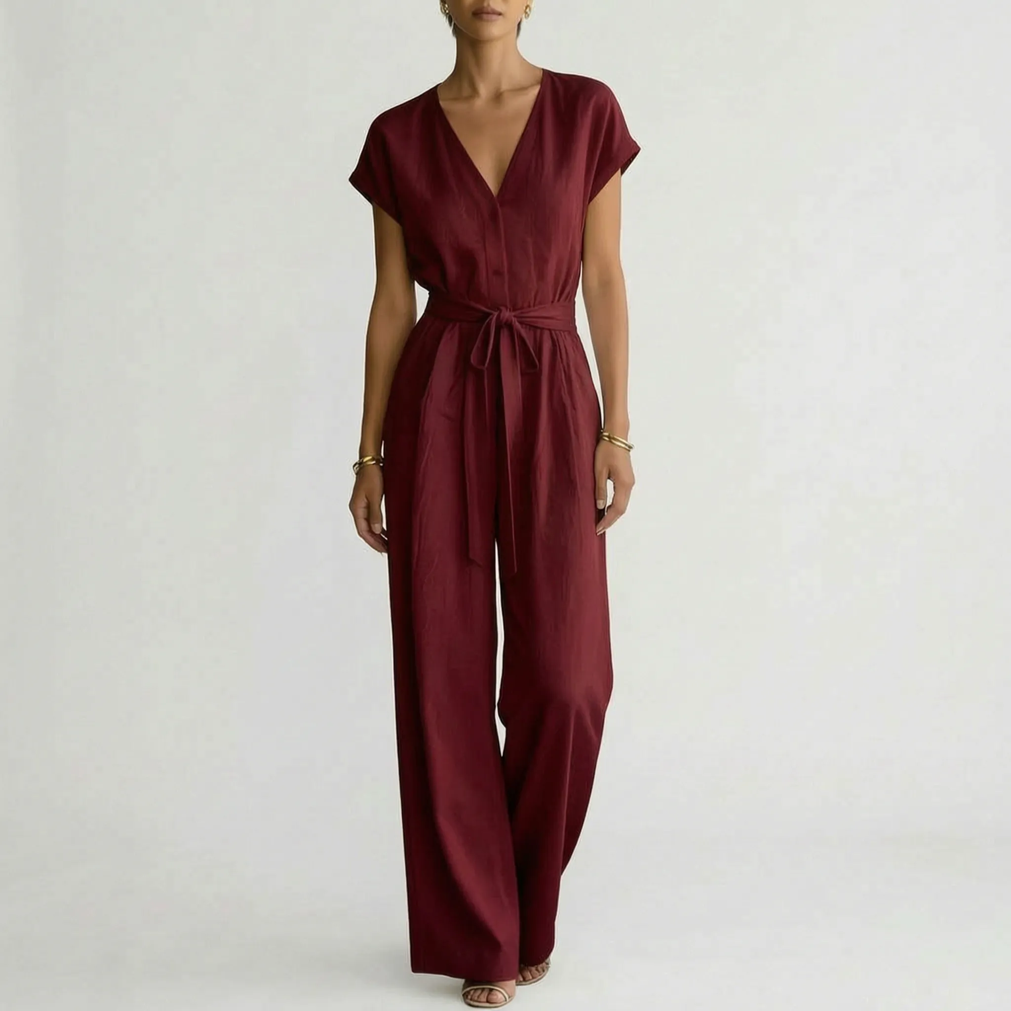 Elegante Jumpsuit Met Wijde Pijpen | Navando 