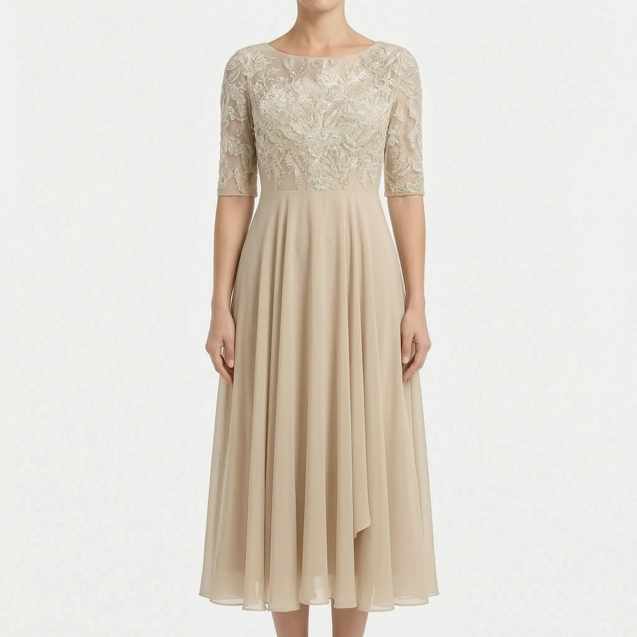 Elegante Kanten Midi-Jurk | Navando 