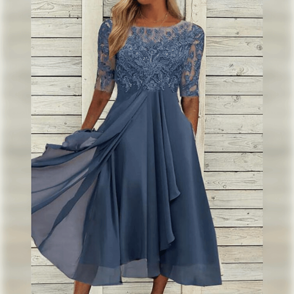 Elegante Kanten Midi-Jurk | Navando 